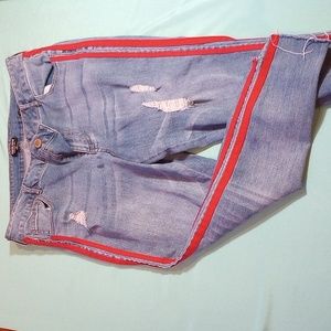 FASHION NOVA jeans with red stripe on side
